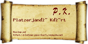 Platzerjanó Kürt névjegykártya